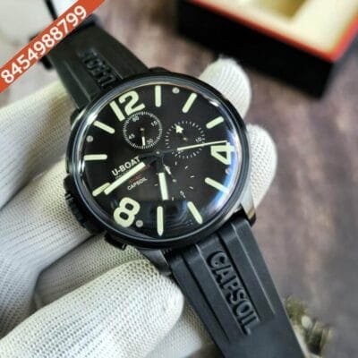 U-Boat CAPSOIL TITANIO Capsoil Black Dial Black Silicon Strap Swiss Watch