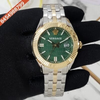 Versace Greca Green Dial Stainless Steel Strap Swiss Watch