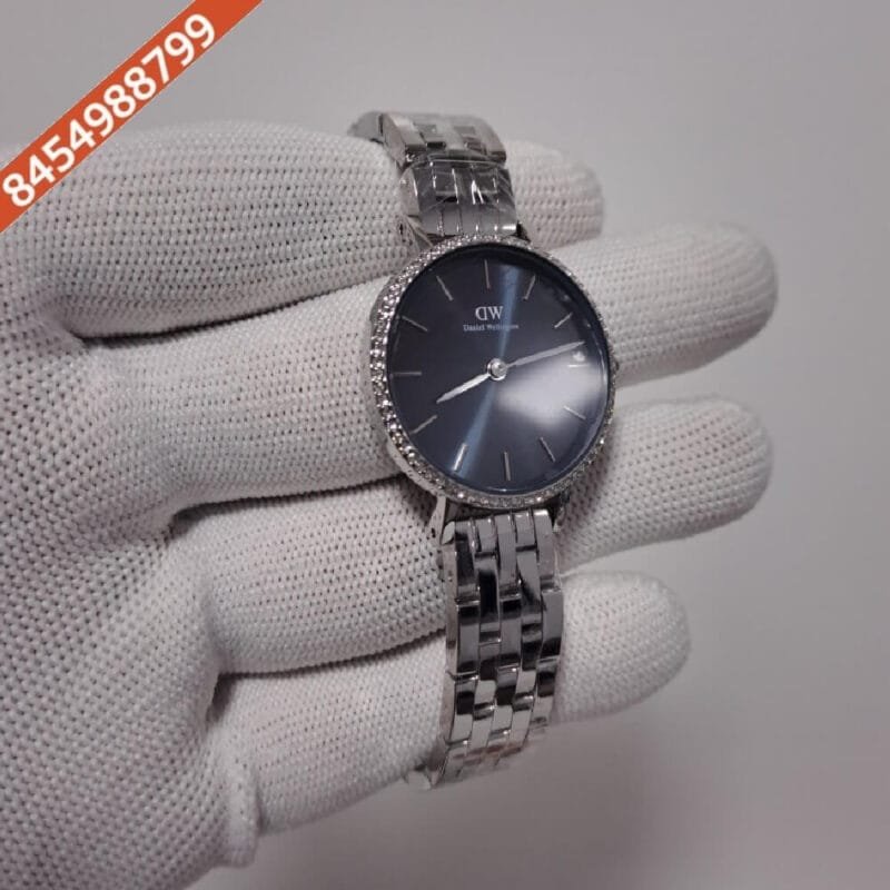 Daniel Wellington Ladies Petite Lumine Silver Blue Dial Swiss Watch - Image 3