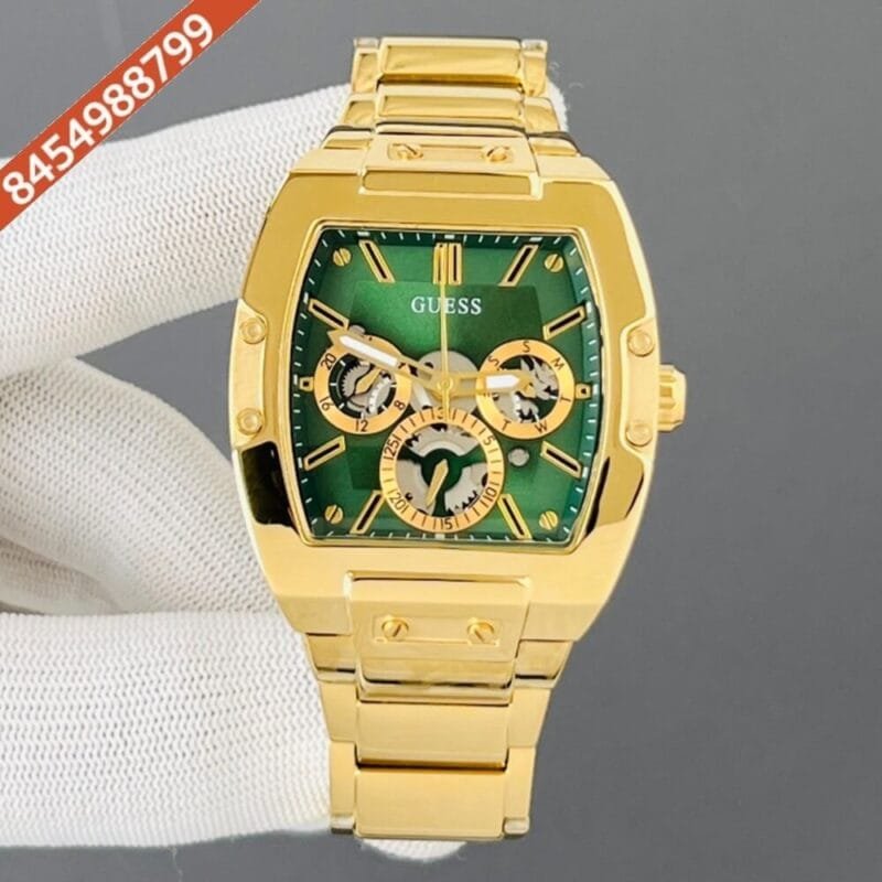 Guess Phoenix Steel Green Dial Chronograph Movement Swiss Watch