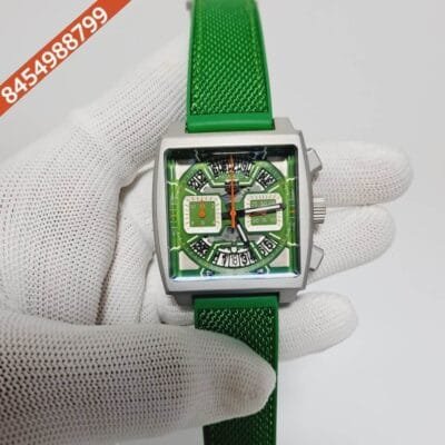 Tag Heuer Monaco Chronograph X Green Edition Skeleton Dial Green leather Strap Swiss Watch