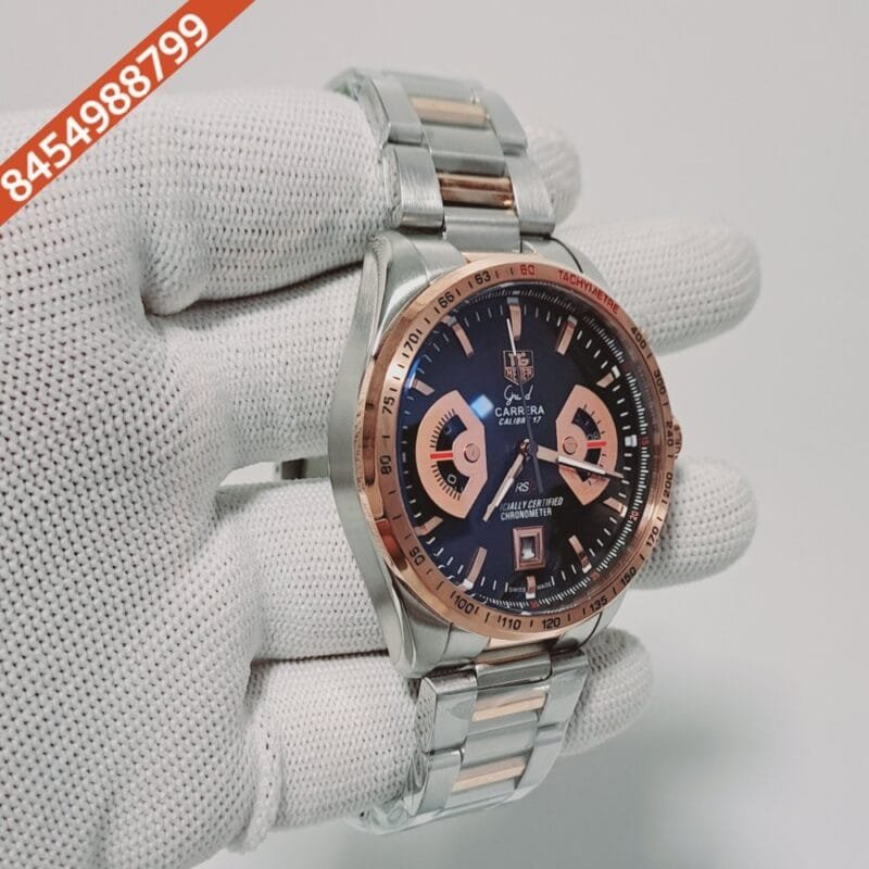 Tag Heuer Grand Carrera Calibre 17 RS2 Steel Chronograph Black Dial Swiss Watch - Image 3