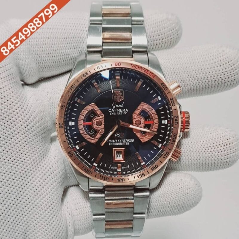 Tag Heuer Grand Carrera Calibre 17 RS2 Steel Chronograph Black Dial Swiss Watch