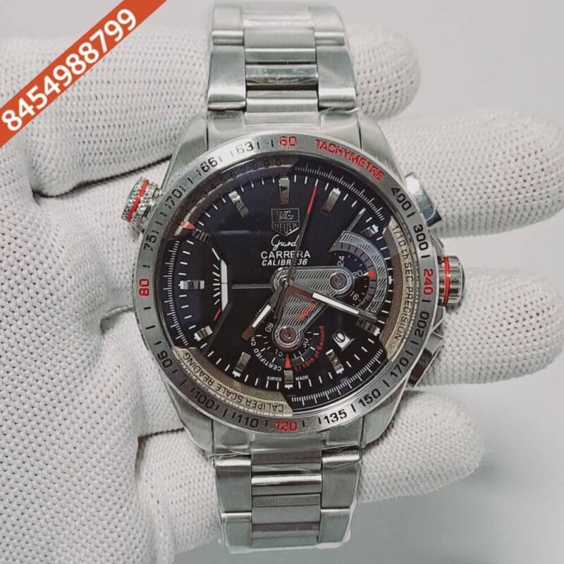 Tag Heuer Grand Carrera Calibre 36 Chronograph Black Dial Swiss Watch