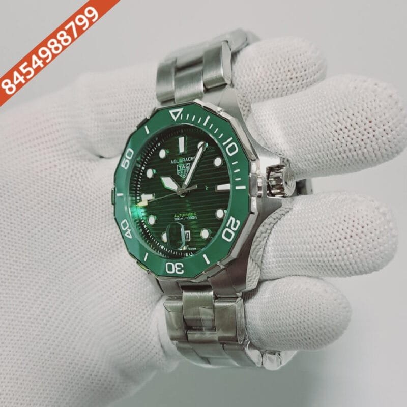 TAG Heuer Aquaracer Calibre 5 Professional 300 Diver Green Dial Stainless Steel Strap Swiss Automatic Watch - Image 3