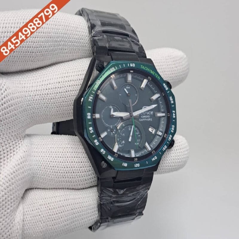 Casio Edifice Black Dial Stainless Steel Strap Swiss Watch - Image 2