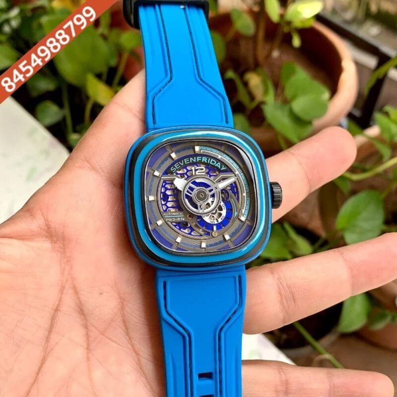 Seven Friday CCB Edition Skeleton Dial Blue Rubber Strap Swiss Automatic Watch
