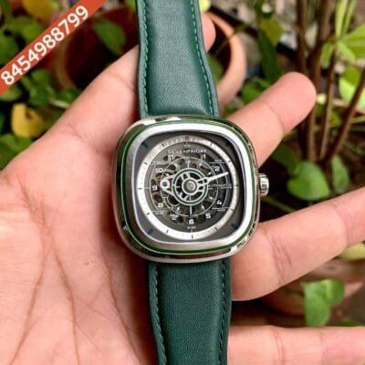 Seven Friday GREEN-T Skeleton Dial Green Rubber Strap Swiss Automatic Watch