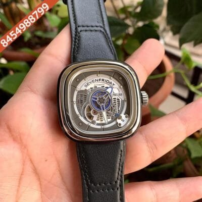 Seven Friday SF PS1/01 Skeleton Dial Black Leather Strap Swiss Automatic Watch