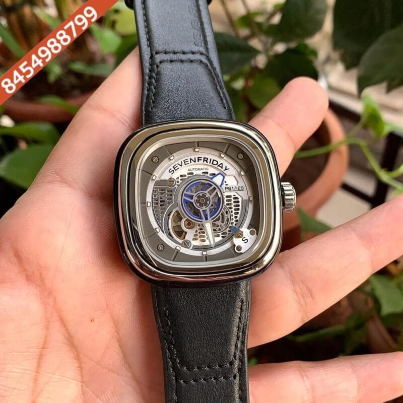 Seven Friday SF PS1/01 Skeleton Dial Black Leather Strap Swiss Automatic Watch