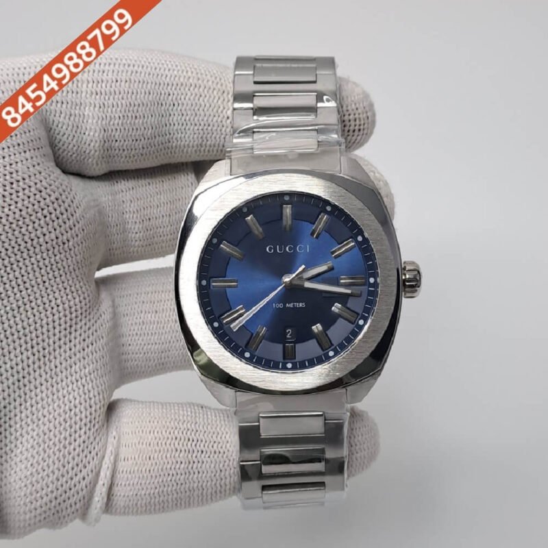 Gucci GG2570 Blue Dial Stainless Steel Swiss Watch