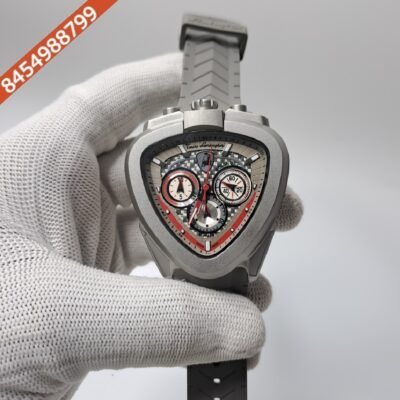 Lamborghini Spyder Chronograph Grey Red Marker Grey Strap Limited Edition Swiss Watch
