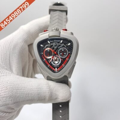 Lamborghini Spyder Chronograph Grey Red Marker Grey Strap Limited Edition Swiss Watch