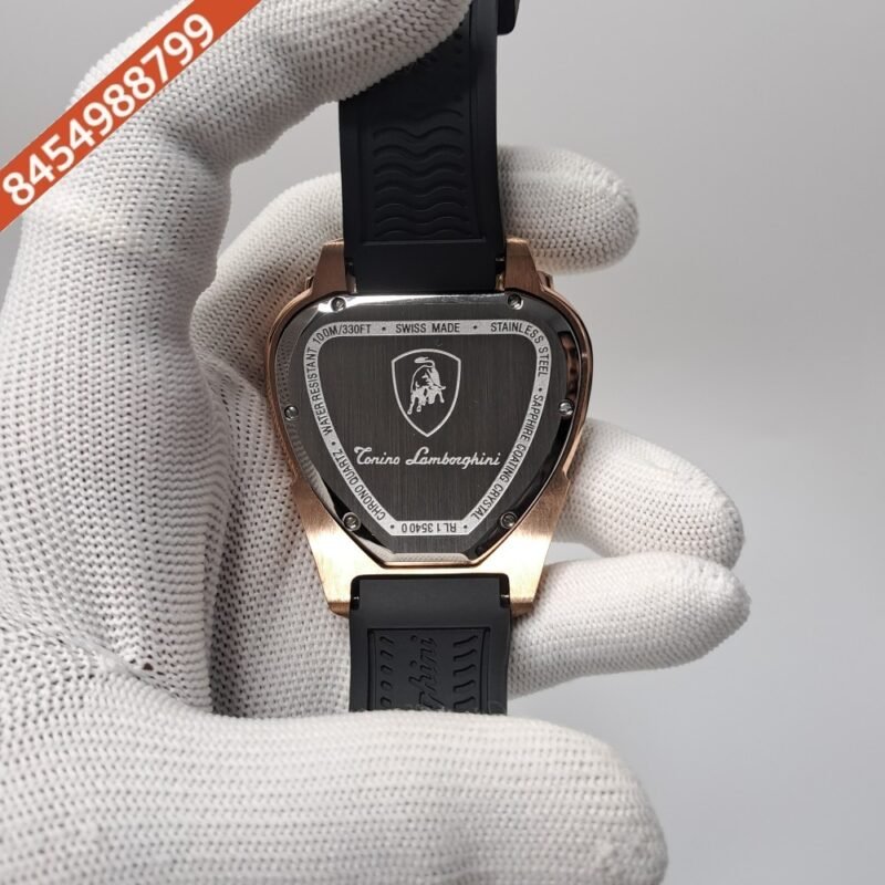 Lamborghini Spyder Chronograph Rose Gold White Marker Grey Strap Limited Edition Swiss Watch - Image 3