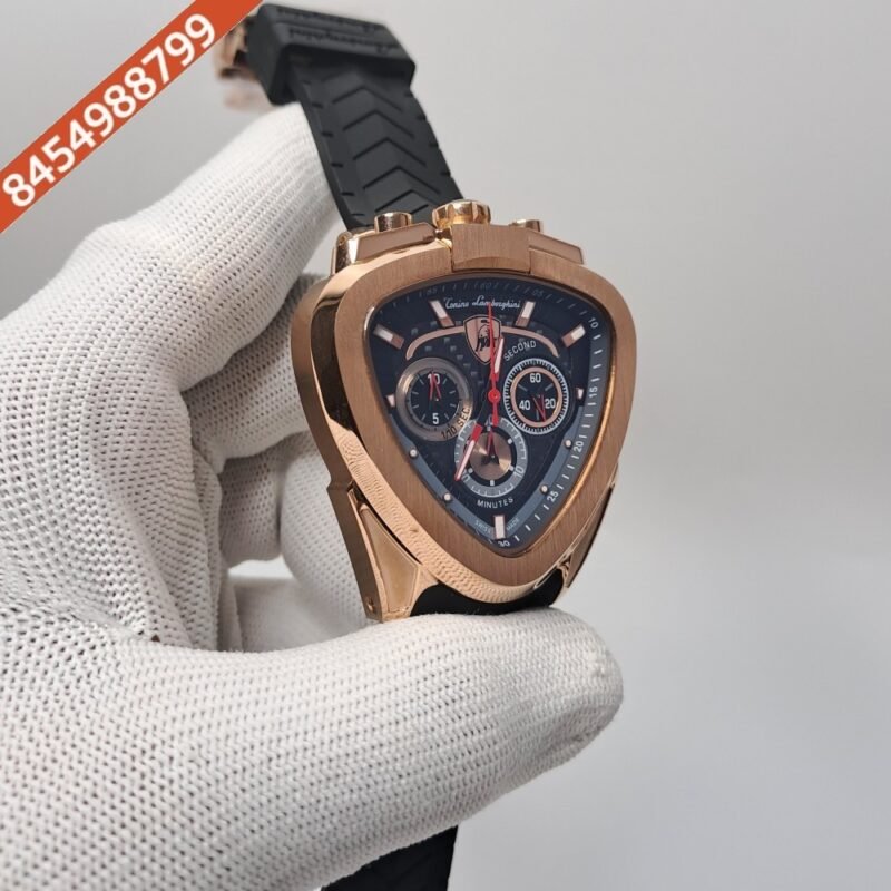 Lamborghini Spyder Chronograph Rose Gold White Marker Grey Strap Limited Edition Swiss Watch - Image 2