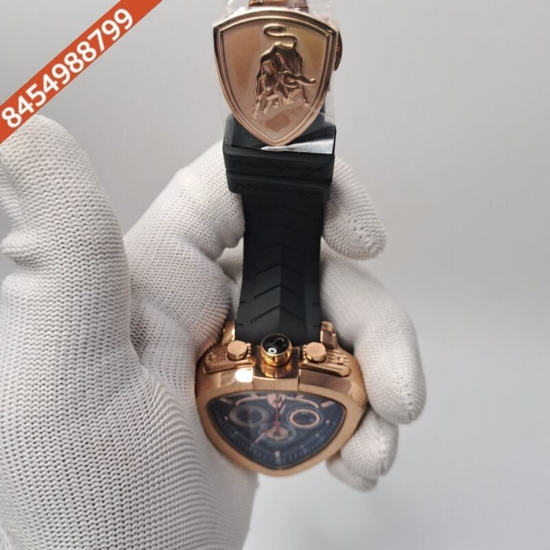 Lamborghini Spyder Chronograph Rose Gold White Marker Grey Strap Limited Edition Swiss Watch - Image 4