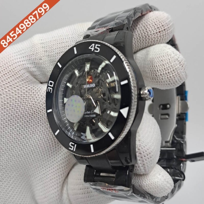 Rado Captain Cook Skeleton Dial Full Black Swiss Automatic Watch - Image 2