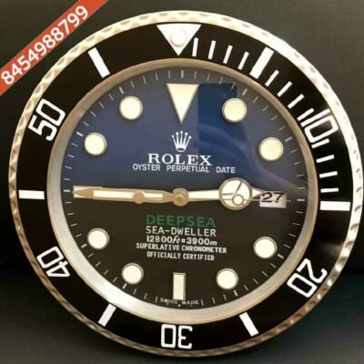 Rolex Deepsea Steel Sea Dweller Blue Dial Wall Clock
