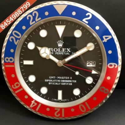 Rolex GMT Master 2 Steel Black Dial Wall Clock