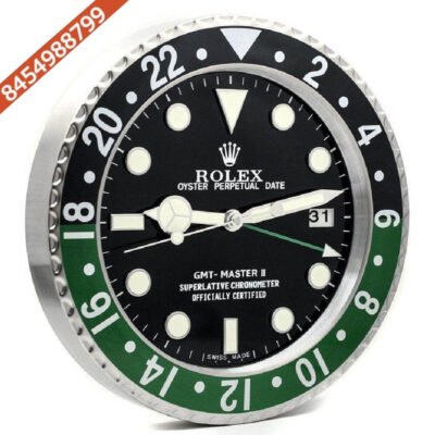 Rolex GMT Master 2 Steel Black Dial Wall Clock
