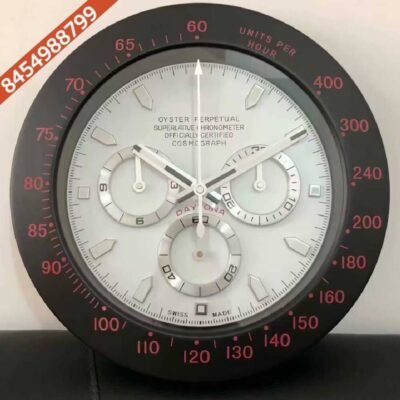 Rolex Daytona Black White Dial Wall Clock