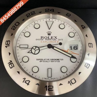 Rolex Submariner Silver White Dial Wall Clock