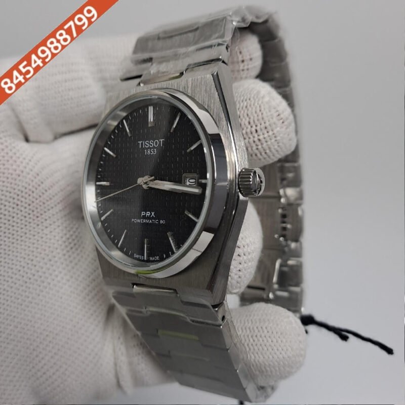Tissot Classic PRX Stainless Steel Black Dial Swiss Automatic Watch - Image 3