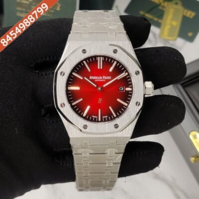 Audemars Piguet Jumbo Red Dial Stainless Steel Strap Swiss Automatic Watch