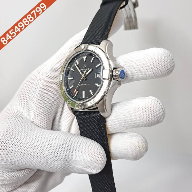 Breitling Chronometer Avenger Black Dial Black Nylon Strap Automatic Watch - Image 3