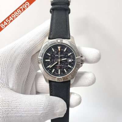 Breitling Chronometer Avenger Black Dial Black Nylon Automatic Watch