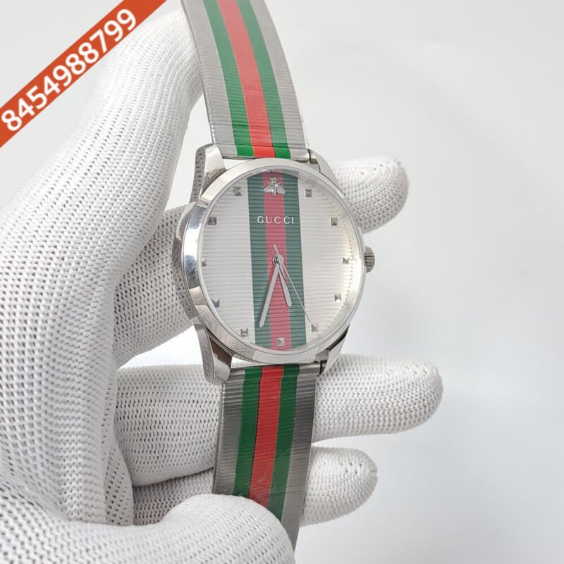 Gucci G- Timeless Stainless Steel Grey Dial Swiss Watch - Image 3