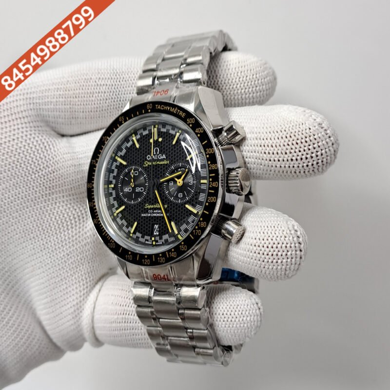 Omega Speedmaster Steel Black Dial Stainless Steel Strap Swiss Watch - Image 3