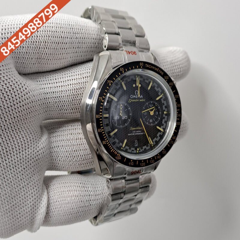 Omega Speedmaster Steel Black Dial Stainless Steel Strap Swiss Watch - Image 2
