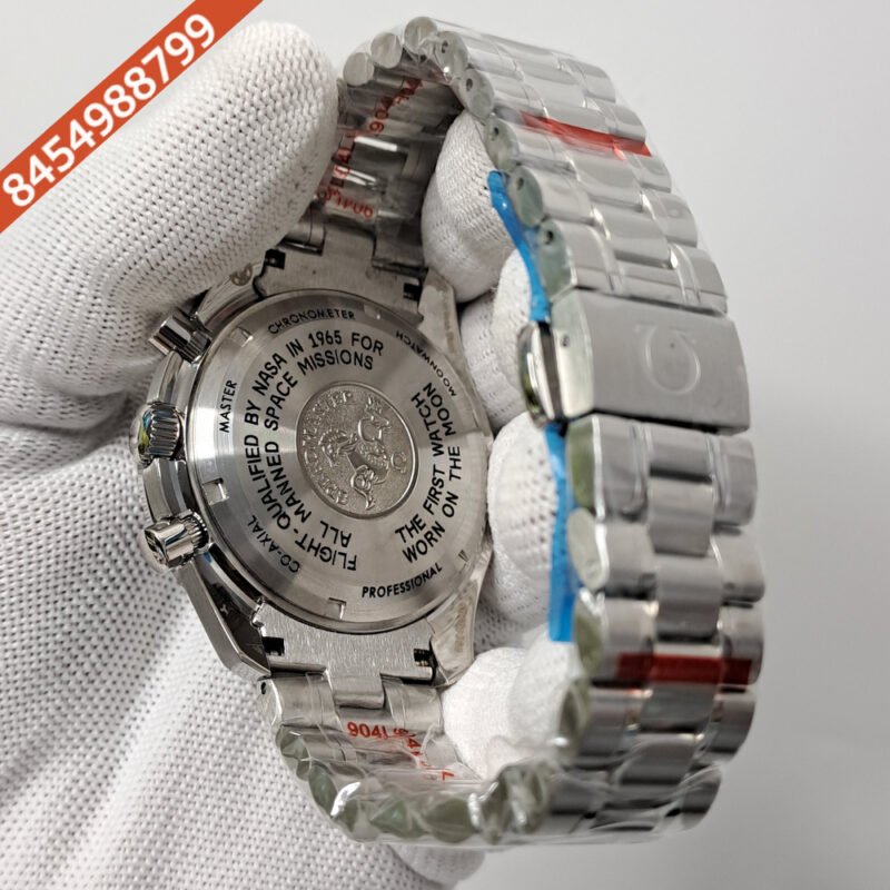 Omega Speedmaster Steel Black Dial Stainless Steel Strap Swiss Watch - Image 4