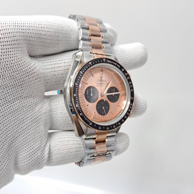 Omega Speedmaster Rose Gold Dial Dual Tone Swiss Watch - Image 2