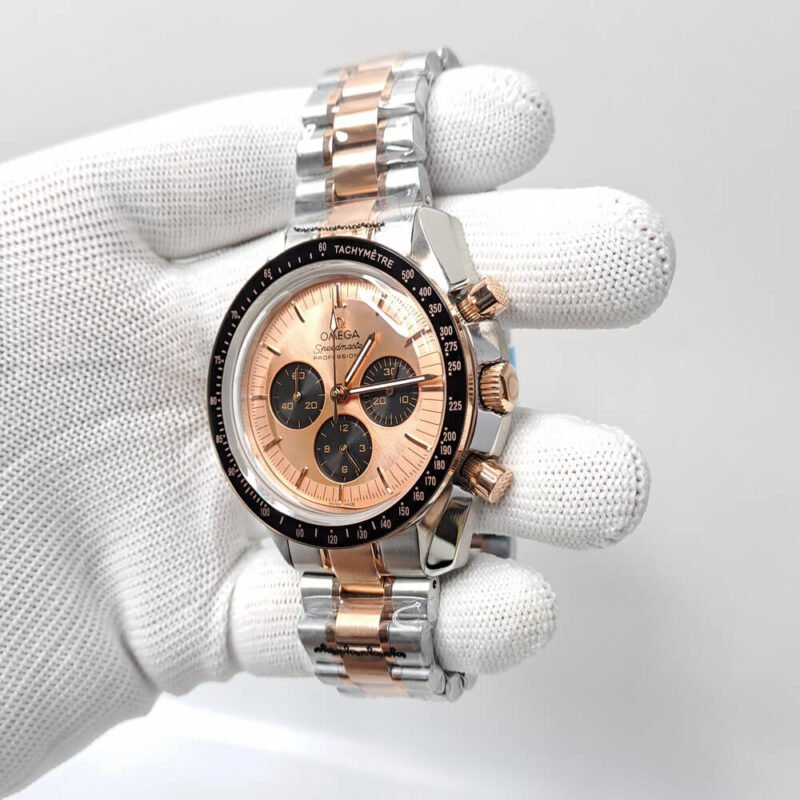 Omega Speedmaster Rose Gold Dial Dual Tone Swiss Watch - Image 3