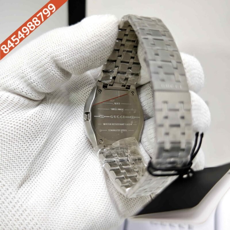 Gucci 25H Blue Diamond Bazel Stainless Steel Swiss Watch - Image 4