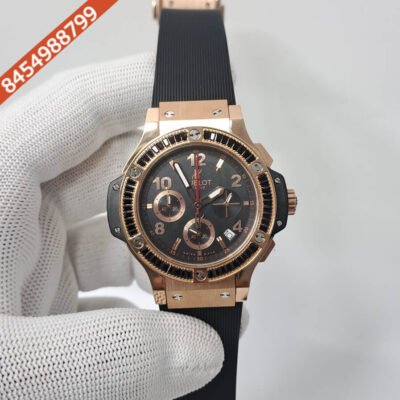 Hublot Big Bang Cappuccino Chronograph Black Dial Black Rubber Strap Swiss Watch