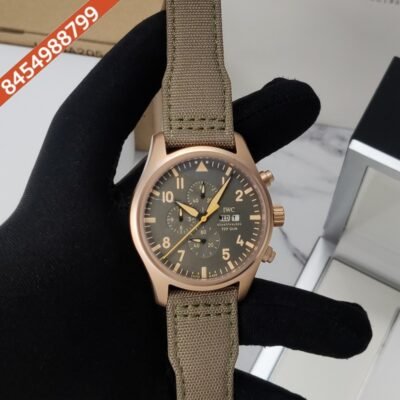 IWC PILOT’S TOPHATTERS Brown Dial Brown Nylon Strap Swiss Watch