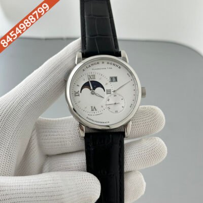 A. Lange & Shone Grand Lange 1 Moon Phase Silver White Dial Swiss Automatic Watch