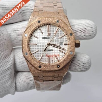 Audemars Piguet Royal Oak Rose Gold White Semi ETA Swiss Automatic Watch