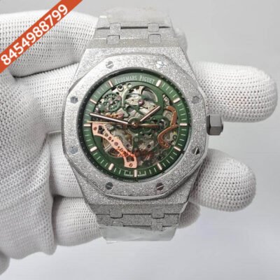 Audemars Piguet Royal Oak Rose Silver Skeleton Semi ETA Swiss Automatic Watch