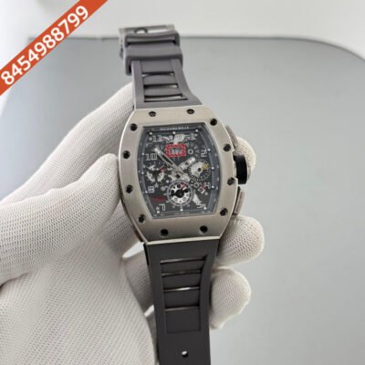 Richard Mille RM011 Silver Grey Dial With Grey Rubber Strap Swiss Automatic Watch