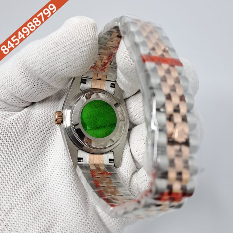 Rolex Date-Just Dual Tone Brown 6 & 9 Diamond Dial Diamond Bazel Swiss Automatic Watch - Image 4