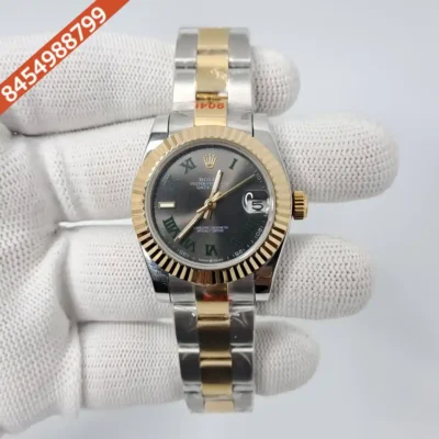 Rolex Date-Just Dual Tone Grey Dial Roman Marker Swiss Automatic Watch