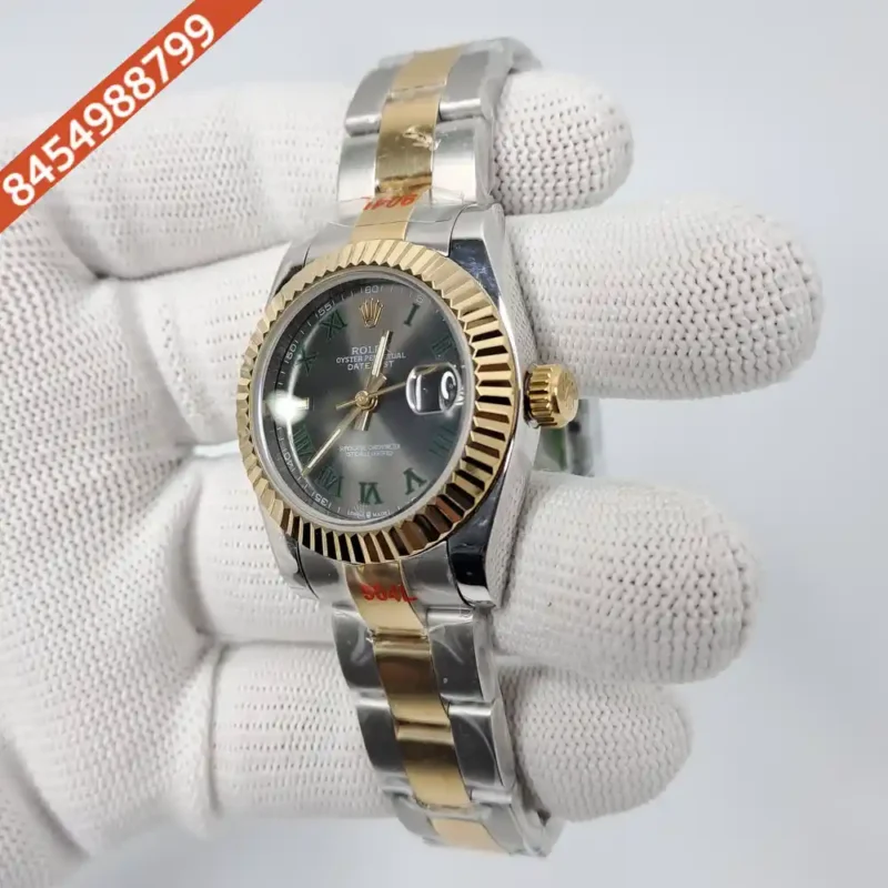 Rolex Date-Just Dual Tone Grey Dial Roman Marker Swiss Automatic Watch - Image 3