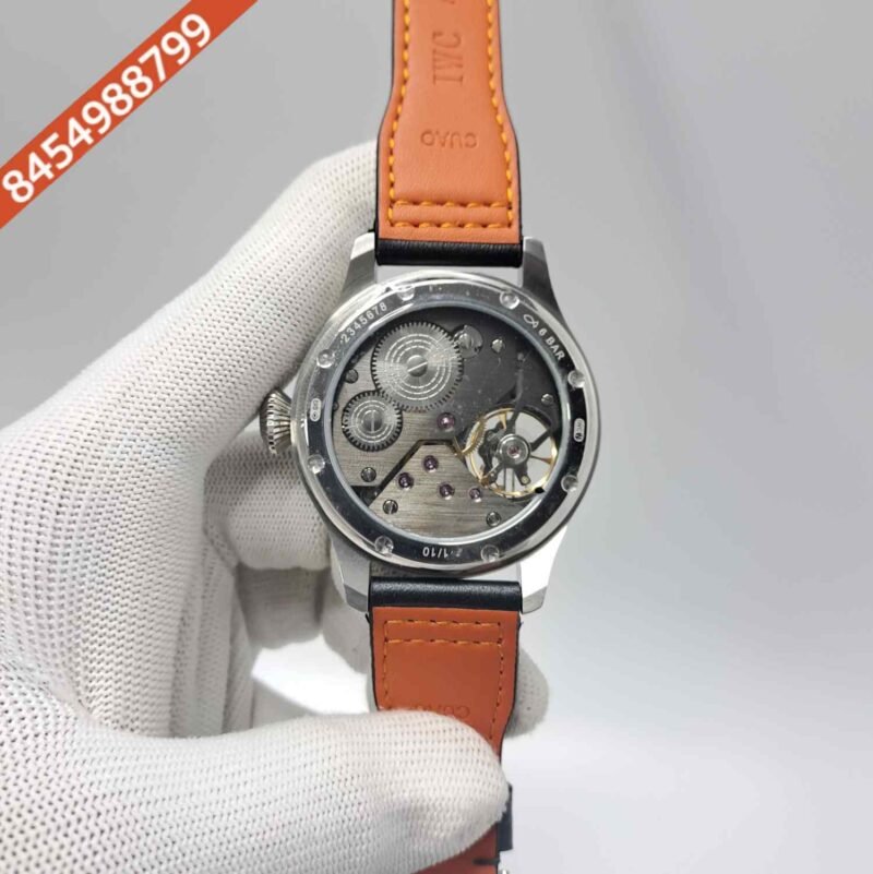 IWC Moonphase Big Pilot Rose Gold Edition Grey Leather Strap Swiss Automatic Watch - Image 4