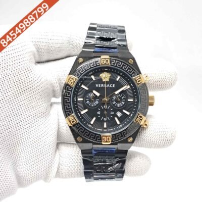 Versace V-Sporty Greca Chronograph Full Black Edition Swiss Watch