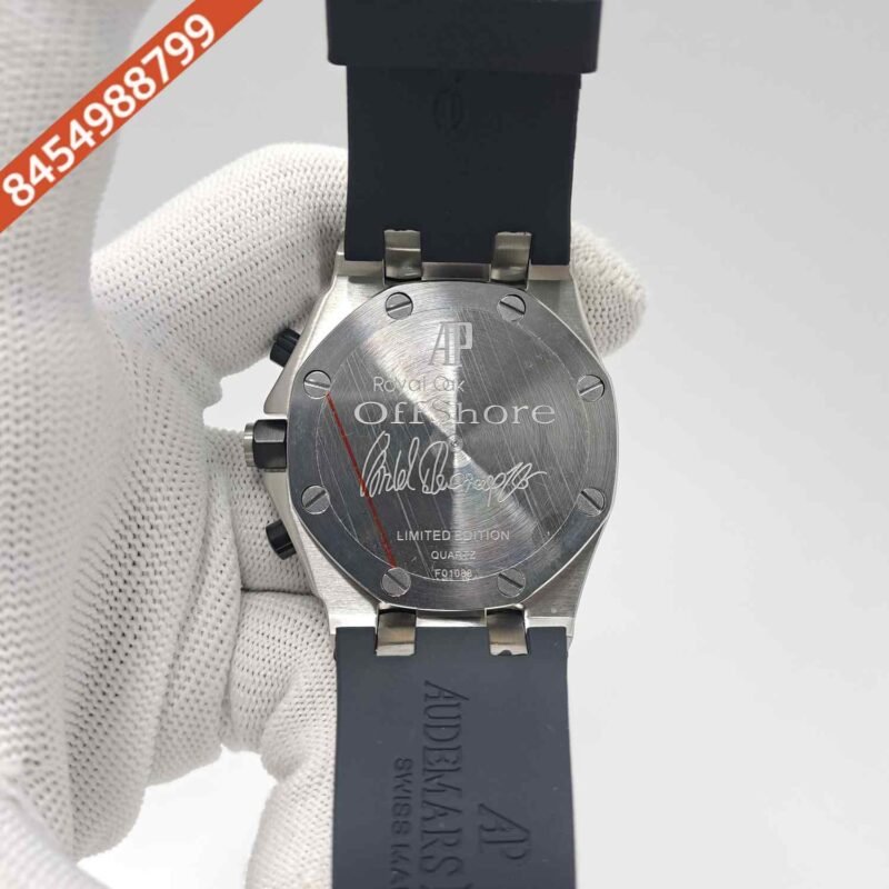 Audemars Piguet Royal Oak Offshore Black Chronograph Silver White Dial Black Rubber Strap Swiss Watch - Image 4