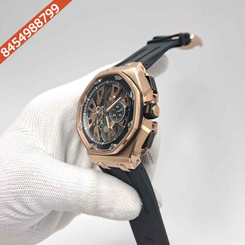 Audemars Piguet Royal Oak Offshore Rose Gold Tourbillon Chronograph Limited Edition 45mm Swiss Watch - Image 2